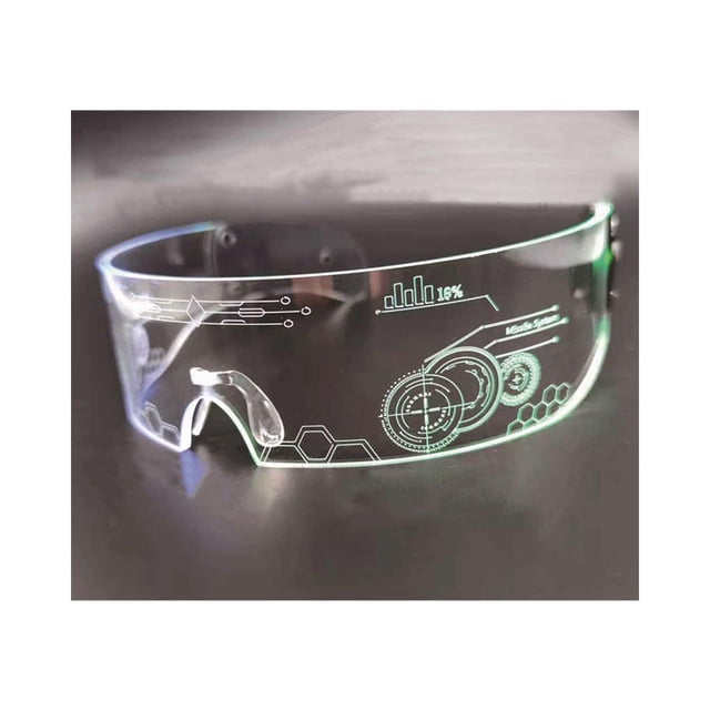 Bewildely 2 piezas de gafas brillantes para banquete de Navidad alimentado por botón de anteojos iluminado colorido operación gafas Kits de decoración para fiestas FG35 Control doble