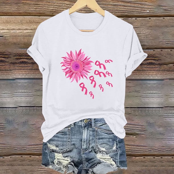 Fiudx Liquidación de Ahorros de Verano Blusa de Manga Corta con Estampado de Moda para Mujer, Divertida Camiseta con Cuello Redondo