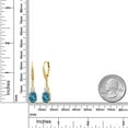 thumbnail image 2 of Gem Stone King 18K Yellow Gold Plated Silver London Blue Topaz and Moissanite Dangle Earrings for Women with Lab Grown Diamond (4.99 Cttw, Oval 9X7MM), 2 of 3