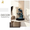 thumbnail image 3 of 6" Abstract Bronze Thinker Sculpture-Rodin The Thinker Skeleton Art Bronze Statues Sculptures for Home Decor & Halloween  Art Decorations (Blue Patina), 3 of 7