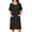 Black, variant on Womens Nightgown Solid Color Causal Nightdress Women Comfy Short Sleeves