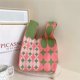 thumbnail image 4 of Bolso de mano para mujer, Retro, bonito, pequeño, tejido, chaleco, portátil, Bento, informal, para compras al aire libre, 4 of 6