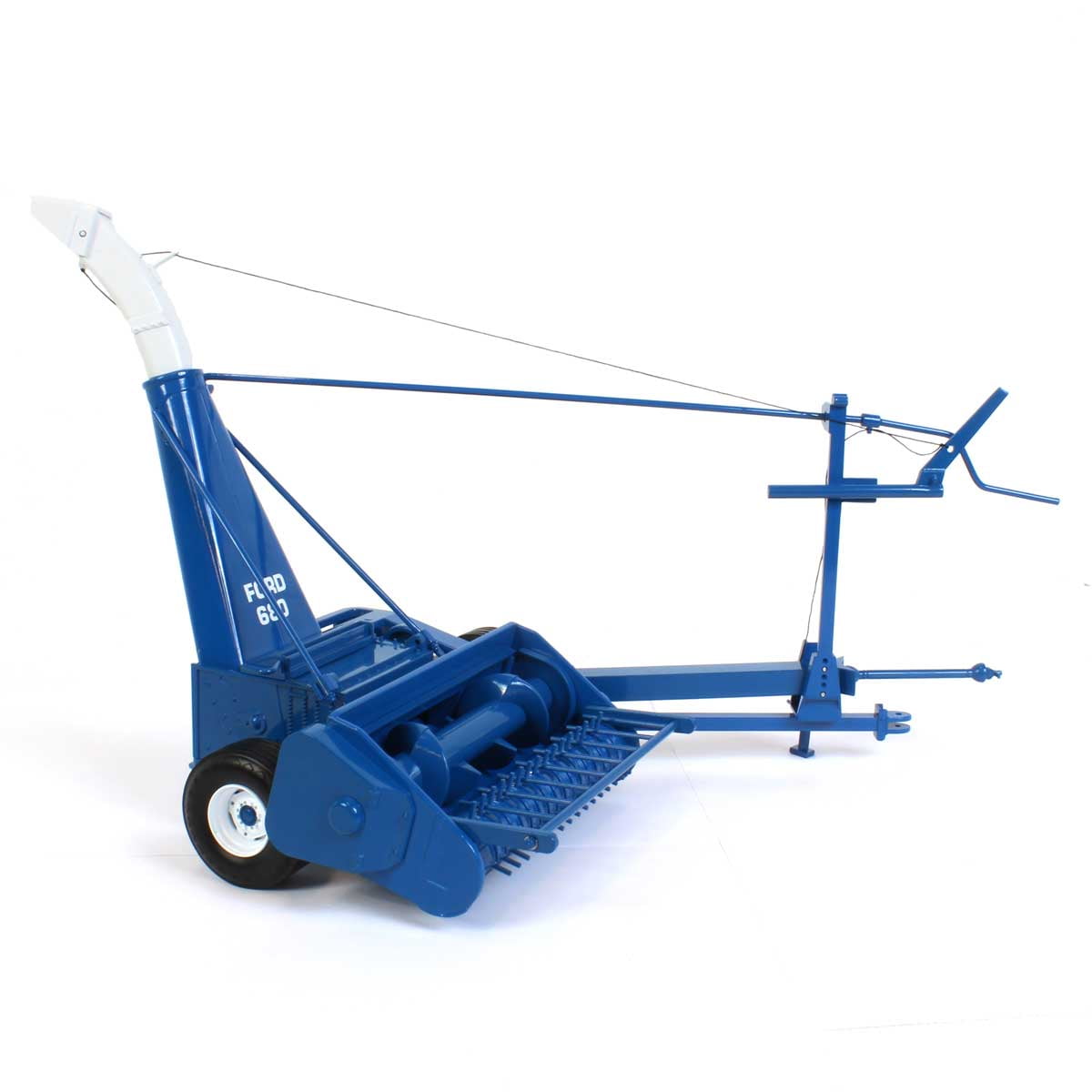 Ford 680 Forage Harvester with Hay Head and Corn Head Blue Classic Series 1/16 Diecast Model by SpecCast ZJD1837