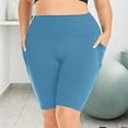 thumbnail image 4 of leijia Biker Shorts Women with Pockets High Waisted Tummy Control Butt Lifting Yoga Shorts Running Workout Gym Volleyball Shorts, 4 of 8