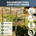 thumbnail image 6 of Hay Feeder with Wheels, 2-in-1 Goat Feeder Cart, Heavy Duty Livestock Feeder for Horses, Sheep, Long-Lasting Usage, 6 of 9