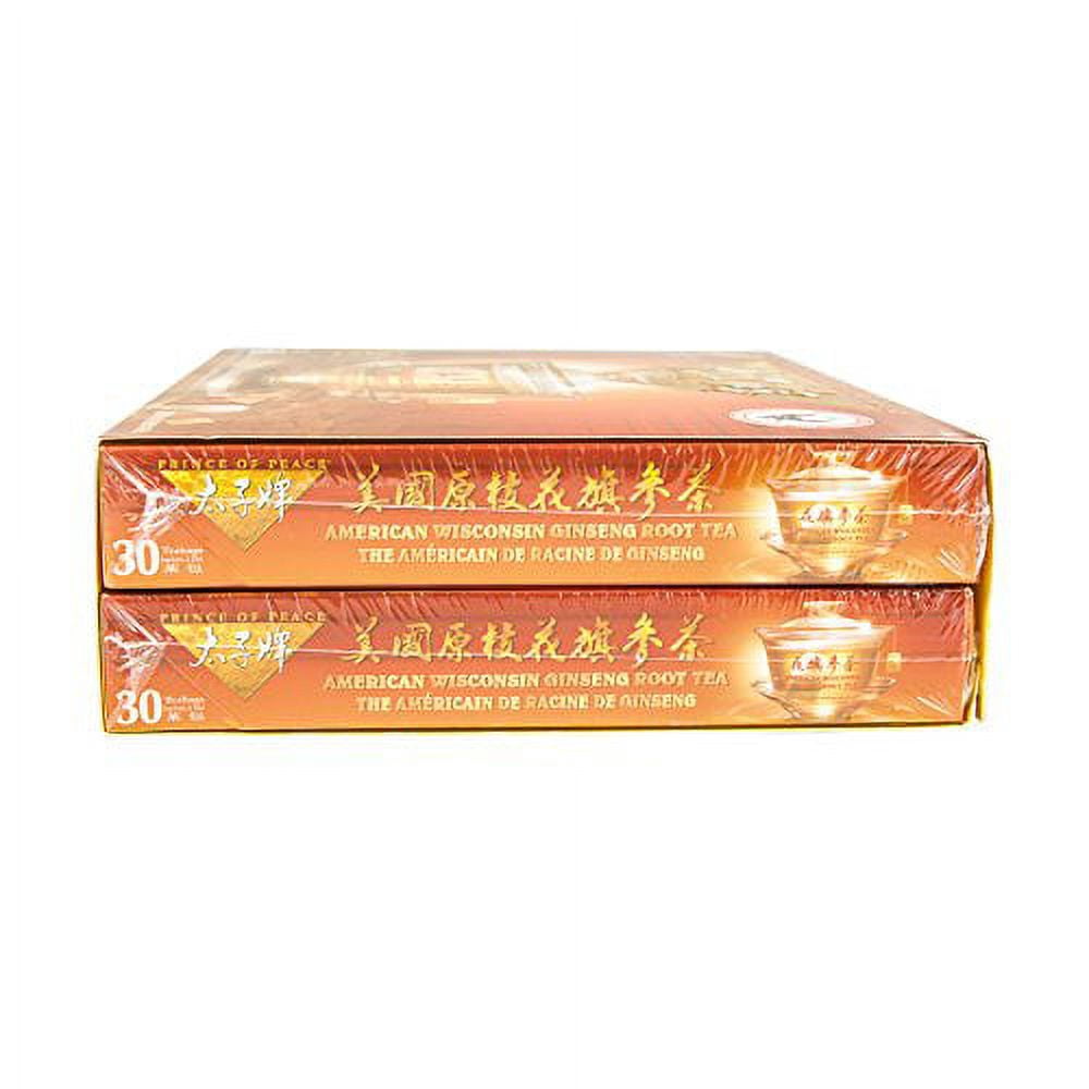 Prince of Peace American Ginseng Root Tea, Twin Pack (2 boxes X 30 tea bags)