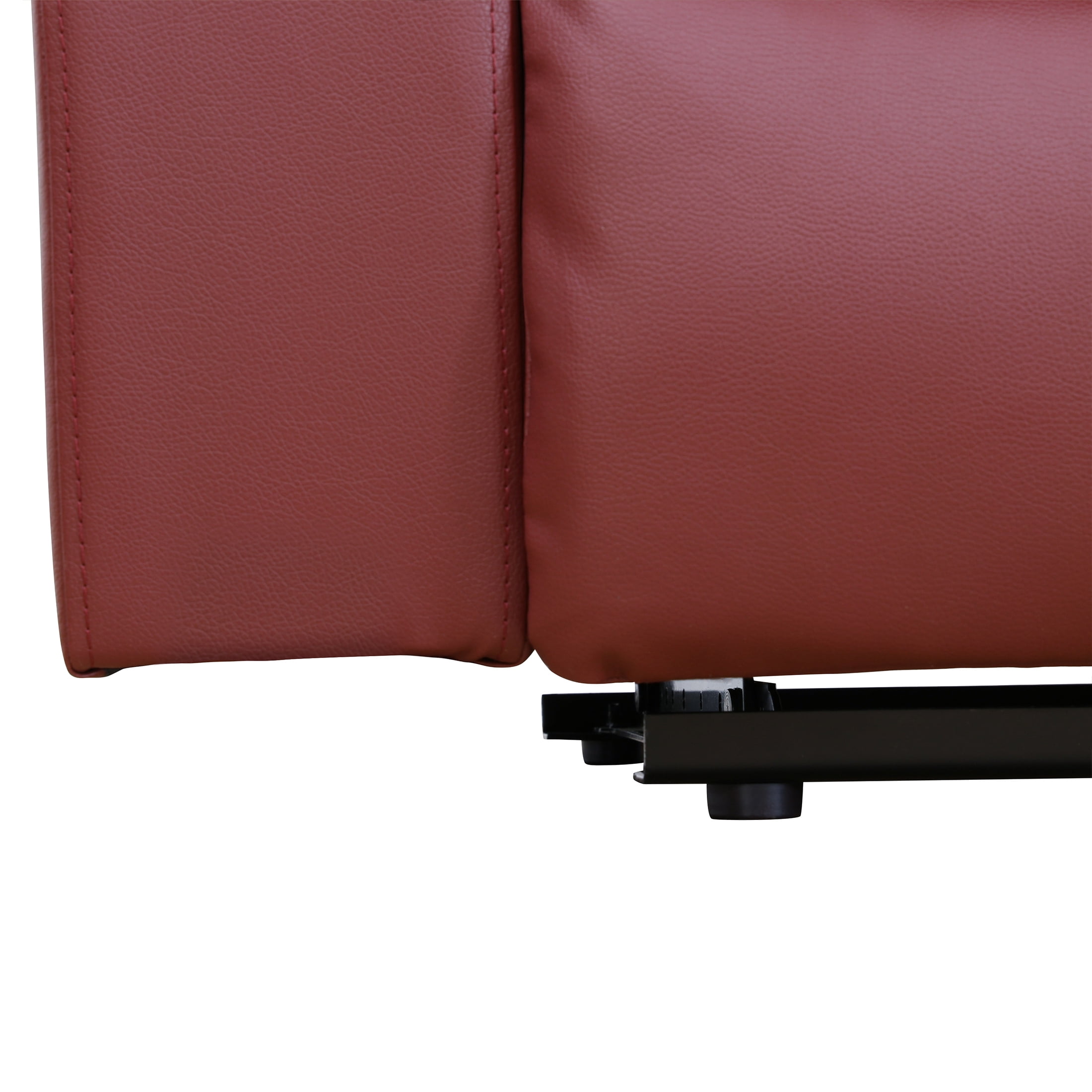 AUKFA 3 Seats Recliner Sofa Chair, Home Theater Sofa with Flipped Backrest and Cupholder, Red