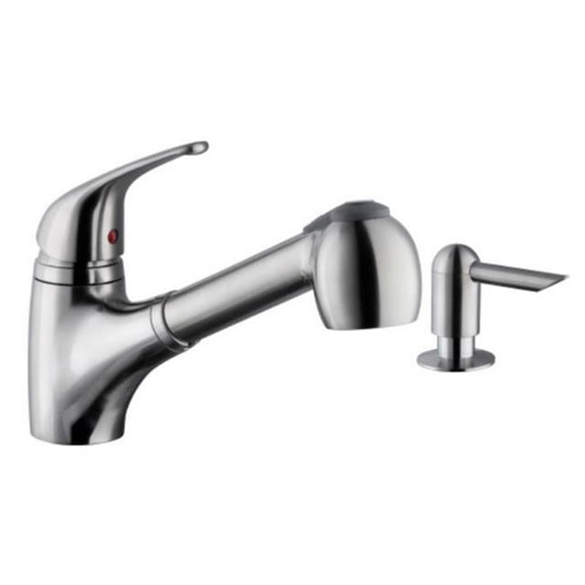 Cahaba CA6110SS Robinet de Cuisine Extractible 1 Poignée Bas avec Distributeur de Savon en Nickel Brossé