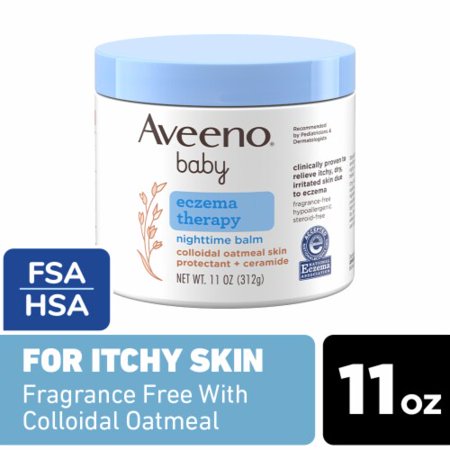 2X - Aveeno Baby Eczema Therapy Nighttime Balm, Hypoallergenic 11 oz