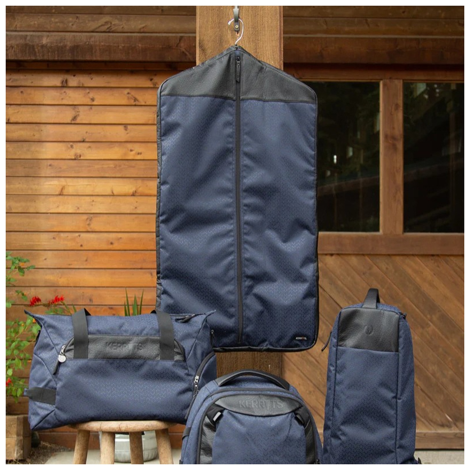 KERRITS EQ Equestrian Garment Bag, Color: Navy Chevron Bits (30445NAVCHVBITS)