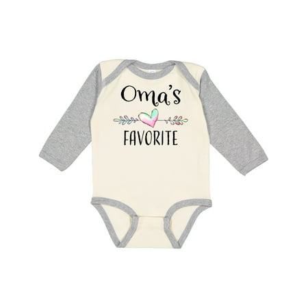 

Inktastic Oma s Favorite- Heart Grandchild Gift Baby Boy or Baby Girl Long Sleeve Bodysuit