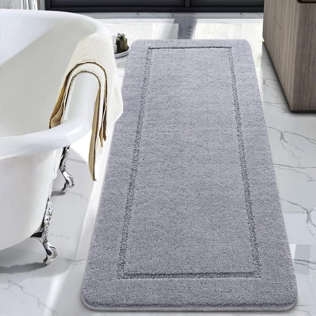 Alfombra de baño Runner LOCHAS Luminous, 60 x 180 cm, color gris claro