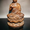thumbnail image 5 of 9" vintage wood hand carved wooden buddha statue Tathagata God sculpture decor, 5 of 6