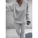 thumbnail image 4 of Conjunto de Dos Piezas para Mujer PRETTYGARDEN Sudadera con Cuello en V Gris XXL, 4 of 6