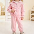 thumbnail image 3 of DJDLJWCJ Girls 2 Piece Outfit Set Cute Long Sleeve Hoodie Jacket and Solid Color Jogger Sweatpants Set Pink Size 5T, 3 of 6
