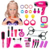 35Pcs Children Makeup Pretend Playset Styling Head Doll Hairstyle Toy with Hair Dryer - 5801A