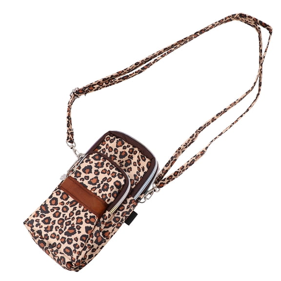 LOLIPPYY Leopard Print Portable Shoulder Bag for Women, Stylish Phone Bag with Multi-Functional Storage Pockets