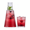 thumbnail image 1 of Juego Botella y Vaso de Vidrio con Diseño Acanalado, Capacidad 1.02 L / 238 ml, 1 of 11
