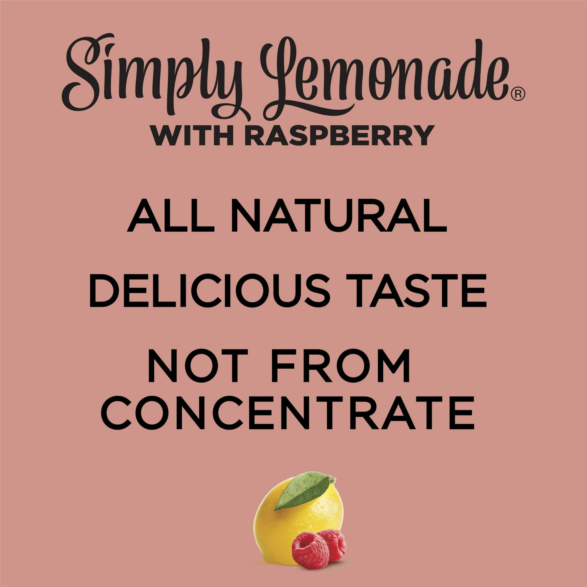 Simply Non GMO All Natural Raspberry Lemonade Raspberry, 52 fl oz Bottle (Pack of 6)