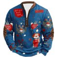 thumbnail image 2 of Ceisia Men's Cologne Carnival All-Over Print Half-Zip Long Sleeve Sweatshirt Blue Gifts, 2 of 8