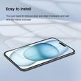 thumbnail image 5 of 2 Pack for iPhone 15 Screen Protector, 9H Clear Tempered Glass Screen Protector for iPhone 15, Easy Installation, Bubble Free, 5 of 7