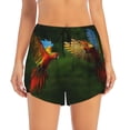 thumbnail image 2 of Goofa Hybrid Parrot in the Forest Printed Women 2 in 1 Running Shorts,Quick Dry Athletic Workout Shorts,High Waisted Athletic Shorts with Liner Pockets-Small, 2 of 9