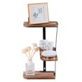 thumbnail image 1 of Costway Wall Corner Shelves 3-Tier Rustic Wood Floating Multi-purpose Storage Shelves, 1 of 9