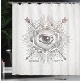 thumbnail image 4 of Ambesonne White Shower Curtain, Mystic Third Eye, 69"Wx84"L, Beige, 4 of 5