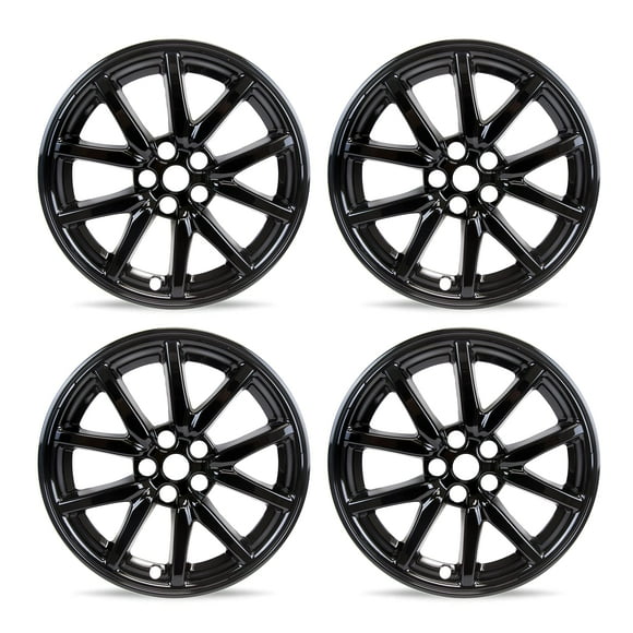 Mayde Housses de Roues 18 Pouces pour Jantes Tesla Modèle 3 2017-2022, Bouchons de Moyeu de Remplacement (Ensemble de 4) (Noir Brillant)