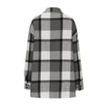 thumbnail image 5 of Autumn and Winter Plaid Jackets for Womens 2024 Plus Size Casual Long Sleeve Plush Single-Breasted Long Coat Tops Blouse Coat, 5 of 6