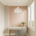thumbnail image 5 of Small Crystal Chandelier Ceiling Lights White Fixture 4-Light For Dining Room Bedroom, 5 of 10