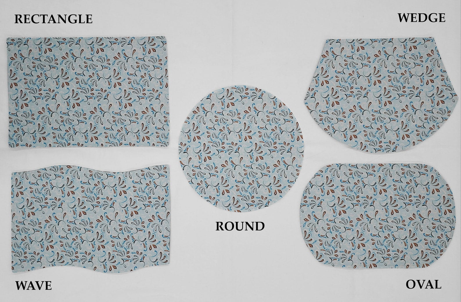 Paisley Placemats by Penny's Needful Things (Round - Set of 6) (Blue)