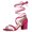 Hot Pink, variant on BLISSFUL STEP Women's Shoes Lace Up Faux Suede Open Toe Chunky Heel Sandals Black 5