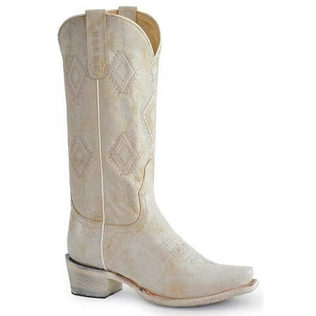 

Women s Roper Aztec Leather Boots Handcrafted White