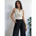thumbnail image 6 of Women'S Pleated V Neck Sleeveless Blouses Office Dressy Shirts  XS, 6 of 7