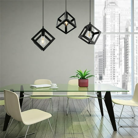 

MyBeauty Nordic Style Geometric Cube Iron Pendant Ceiling Light Lamp Fixture for E27 Bulb
