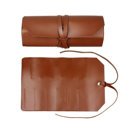 

Roll Up Leather Pouch | Durable Tool Storage Roll Bag | Tool Roll Organizer Storage Bag Convenient to Use Practical Accessory for Storing Various Tools