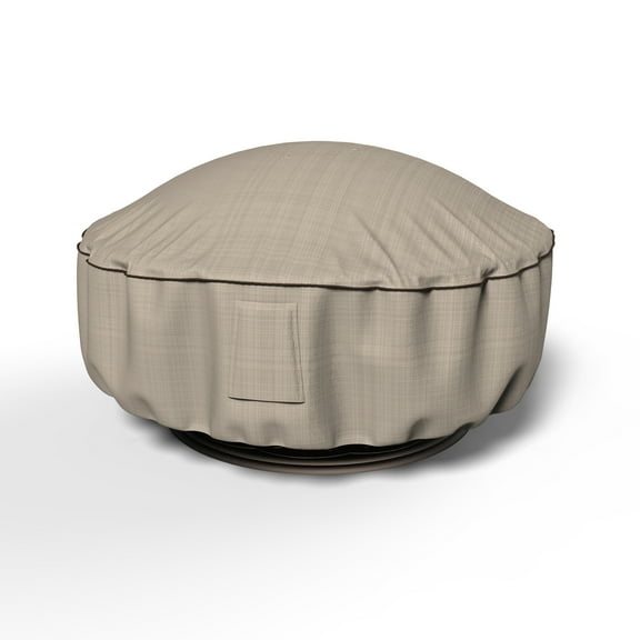 Budge 36-Inch Diameter Brown Beige Patio Firepit Cover, English Garden