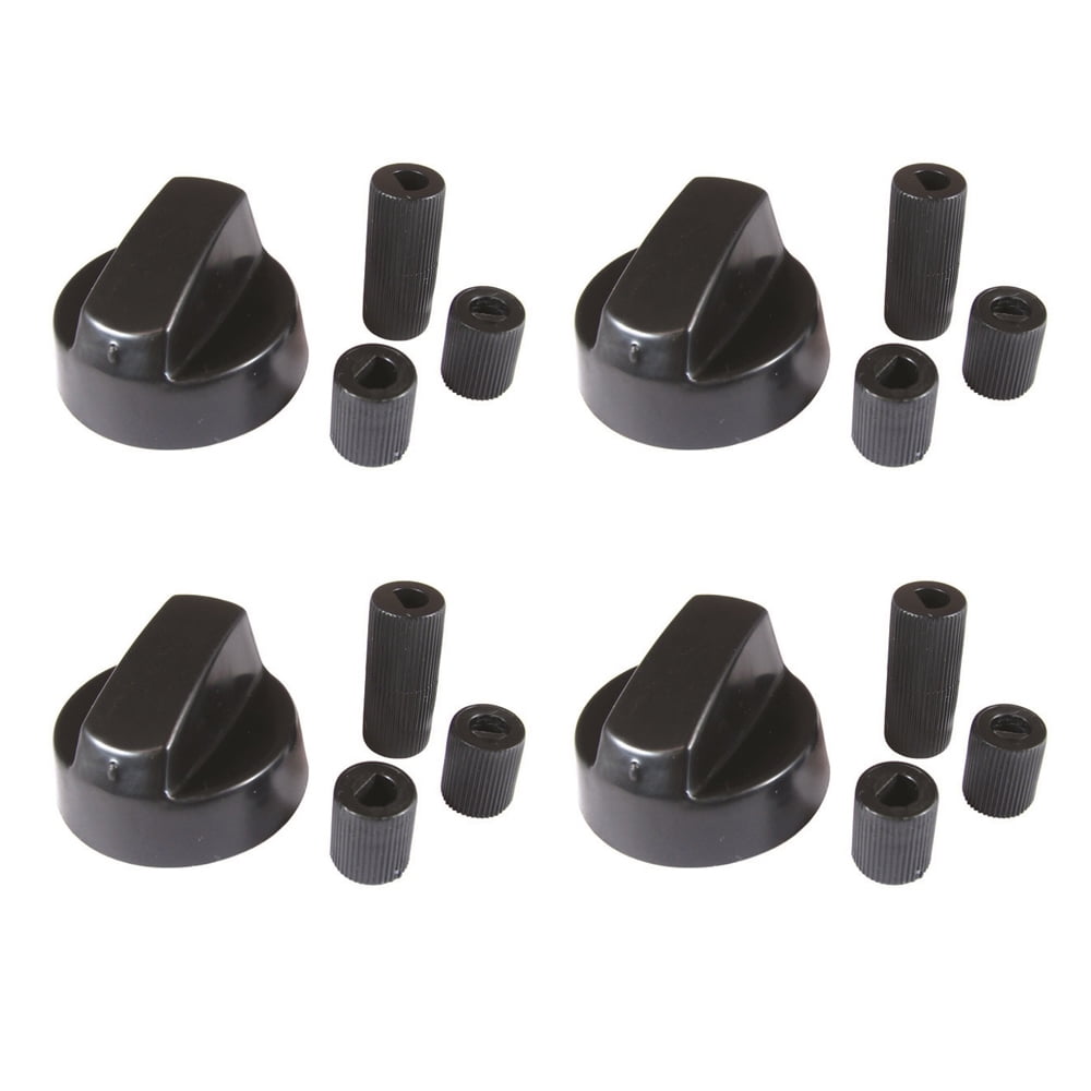4 X Cooker Oven Hob Knobs For KENWOOD Silver Chrome Control Knobs & Adaptor 