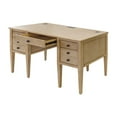 thumbnail image 3 of Modern Wood Half Pedestal Desk Wood Fully Assembled Light Brown, 3 of 16