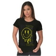 thumbnail image 4 of Trippy Melting Dripping Happy Face Womens Slim Fit Graphic Tee Brisco Brands X, 4 of 5