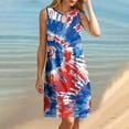 thumbnail image 5 of Midsumdr American Flag Sundresses for Women 2025 4th of July Stars Stripe Printed Patriotic Independence Day Mini Dress Casual O Neck Sleeveless Loose Plus Size Beach Summer Dresses, 5 of 5