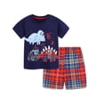 thumbnail image 2 of HILEELANG Toddler Boy Summer Short Clothes Sets Outfits Easter Cotton Navy Dinosaur Shirts Shorts Playwear 3T, 2 of 6