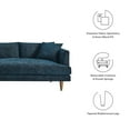 thumbnail image 4 of Sectional Sofa Couch, Azure Navy Blue, Fabric, Living Kitchen Cafe Bistro Hospitality Restaurant, Modern Contemporary HB36284, 4 of 6