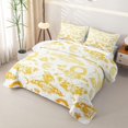 thumbnail image 3 of Homewish Goth Skull Moth Quilt Full,Moon Floral Full Bedspread Sets,Yellow,Halloween Duvet,3-Piece, 3 of 7