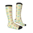 thumbnail image 3 of Daiia Sports Socks Colorful Mustache Printed Novelty Crew Socks for Men Women Knee High Socks Cotton Socks Soft & Breathable Support Unisex Socks, 3 of 9