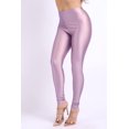 thumbnail image 2 of Ofenti Shiny Leggings for Women High-Waist Neon Tights for Parties & Raves, Small Lavender, 2 of 5