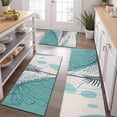 thumbnail image 2 of Blue Boho Plant Pattern Kitchen Rugs Sets Of 3,Kitchen Runner Rugs Non Skid Washable,Decorative Kitchen Floor Mats for Kitchen,Sink,Laundry,17"x30"+ 17"x47" + 17"x59", 2 of 6