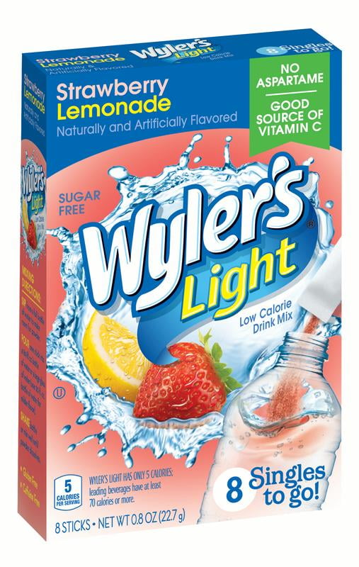 Wyler's Light Singles ToGo Drink Mix, Strawberry Lemonade, .80 Oz, 8