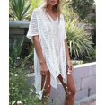 thumbnail image 5 of Femmes Maillot de Bain Dentelle Crochet Pompon Maillots de Bain Couvrir Robe de Plage, 5 of 5